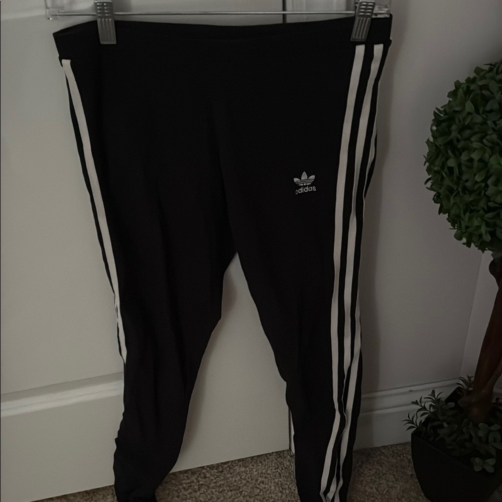 Adidas Women’s Black Leggings with stripes on the sides